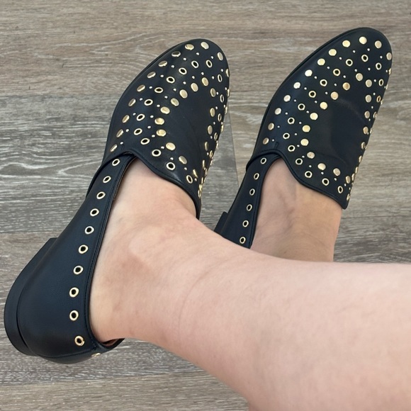 NWOT Black Leather Studded Women’s Loafers - Picture 8 of 8